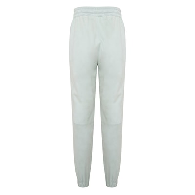 Tekla Yeşil Kadın Yüksek Bel Süet Jogging Deri Pantolon