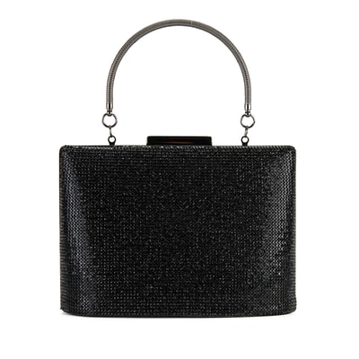 Teresa Siyah Kadın Parlak Taşlı Gece Çantası