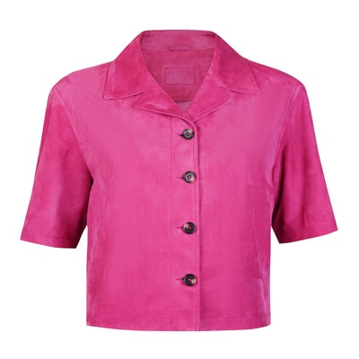 Teresina Pembe Kadın Süet Deri Gömlek