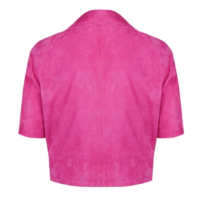 Teresina Pembe Kadın Süet Deri Gömlek