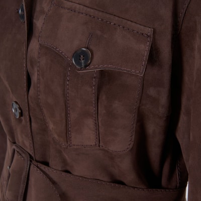 Tiora Kahve Kadın Süet Ceket