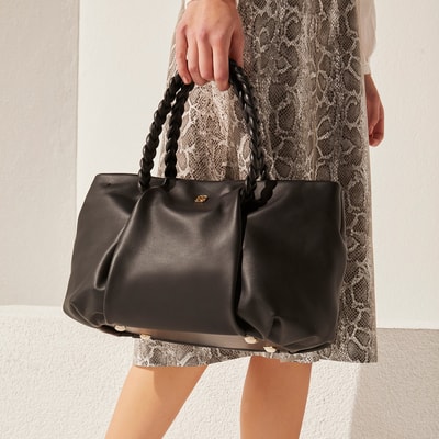 Tulip Siyah Kadın Deri Omuz Askılı Çanta