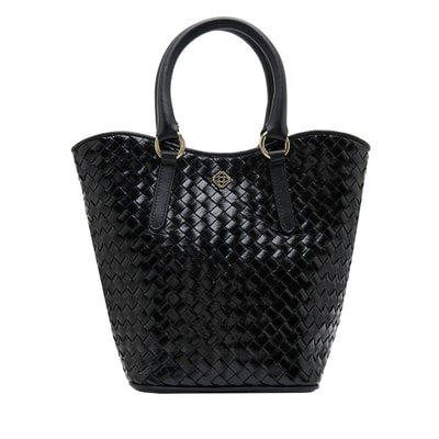 Tulip Siyah Kadın Örgü Deri El Çantası