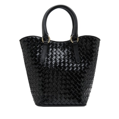 Tulip Siyah Kadın Örgü Deri El Çantası