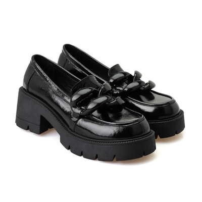 Ulrica Siyah Kadın Deri Loafer