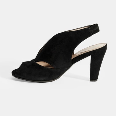 Ursula Siyah Kadın Topuklu DesaComfort Süet Sandalet