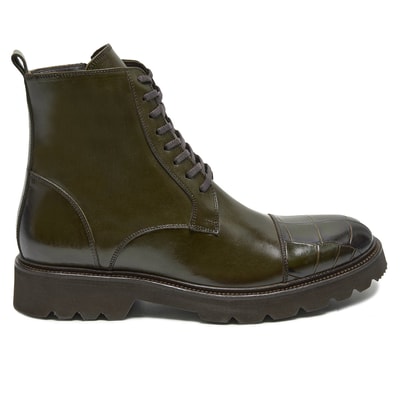 Vena Haki Erkek Kroko Baskılı Deri Bot