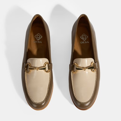 Vizon Kadın Metal Aksesuarlı Slip-On Rugan Loafer