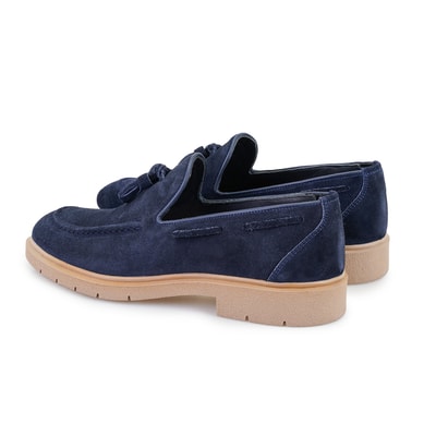 Wayne Lacivert Erkek Süet Deri Loafer