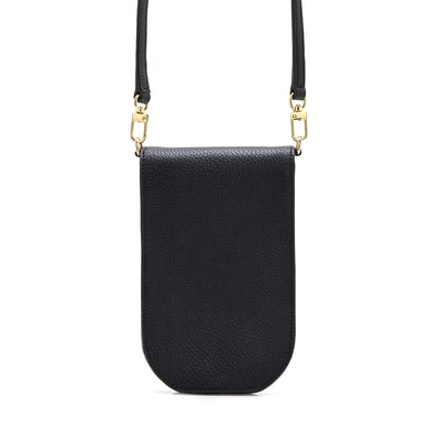 Woundy Siyah Kadın Deri Telefon Çantası 