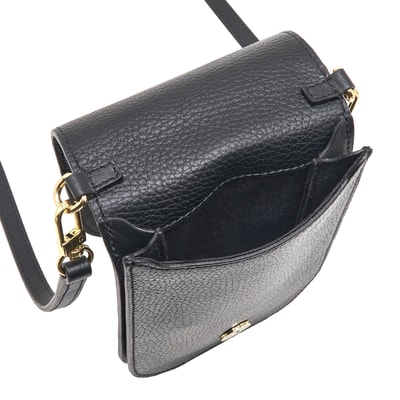 Woundy Siyah Kadın Deri Telefon Çantası 