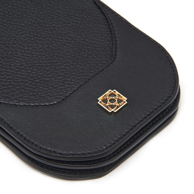 Woundy Siyah Kadın Deri Telefon Çantası 