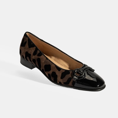 XXX Luca Grossi Kadın Kahve Leopar Toka Detaylı Süet Babet