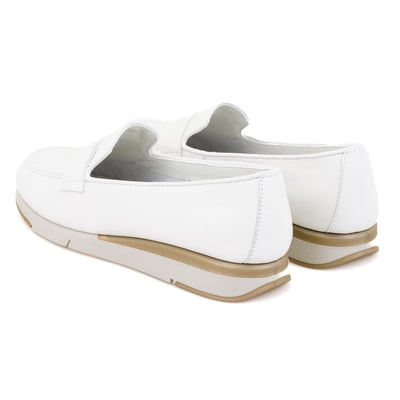 XXXAbril Beyaz Kadın DesaComfort Deri Loafer