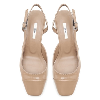 XXXCarmel Krem Kadın Rugan Deri Klasik Ayakkabı