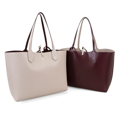 XXXEmely Bordo Kadın Çift Taraflı Deri Omuz Çantası