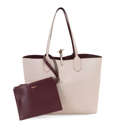 XXXEmely Bordo Kadın Çift Taraflı Deri Omuz Çantası