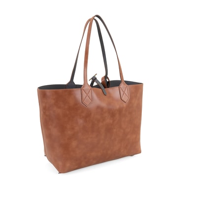 XXXEmely Gri Kadın Çift Taraflı Deri Omuz Çantası