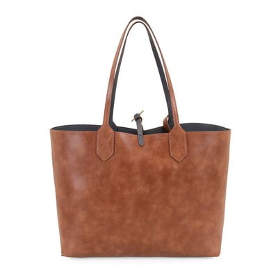 XXXEmely Gri Kadın Çift Taraflı Deri Omuz Çantası