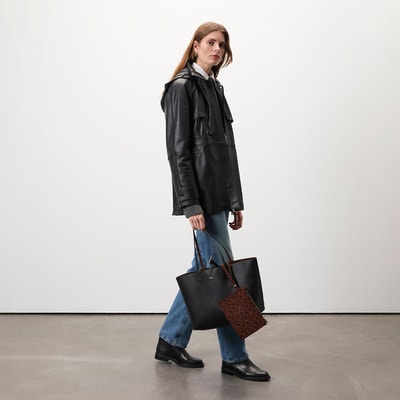 XXXEmely Leopar Kadın Çift Taraflı Deri Omuz Çantası