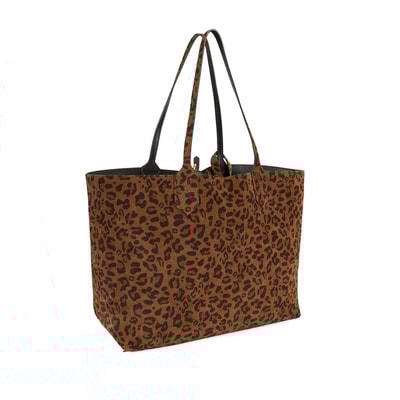 XXXEmely Leopar Kadın Çift Taraflı Deri Omuz Çantası