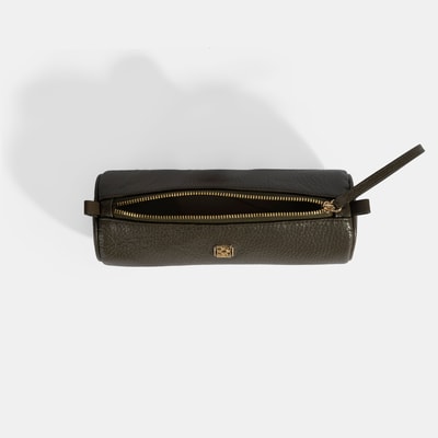 Yeşil Deri Kalemlik/Tıraş/Makyaj Çantası