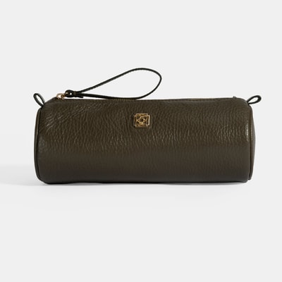 Yeşil Deri Kalemlik/Tıraş/Makyaj Çantası