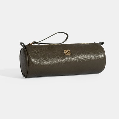 Yeşil Deri Kalemlik/Tıraş/Makyaj Çantası