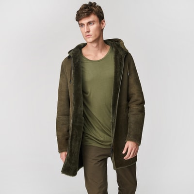 Yeşil Diocle Erkek Kürk Kaban