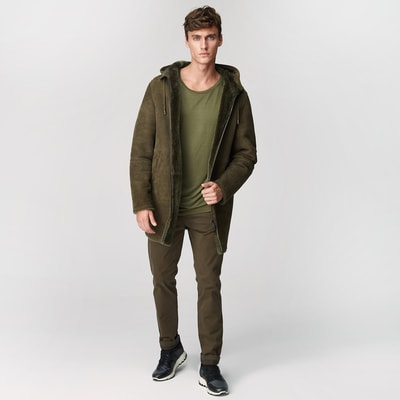 Yeşil Diocle Erkek Kürk Kaban