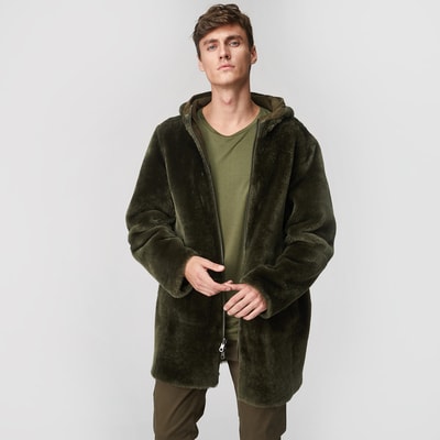 Yeşil Diocle Erkek Kürk Kaban