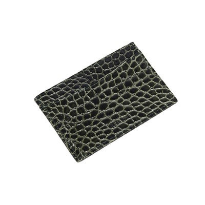 Yeşil Dukinea Kroko Baskılı Deri Kartlık