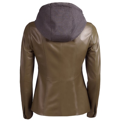 Yeşil Fianna Kadın Deri Mont