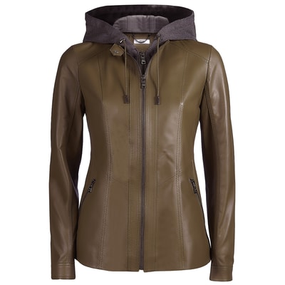 Yeşil Fianna Kadın Deri Mont