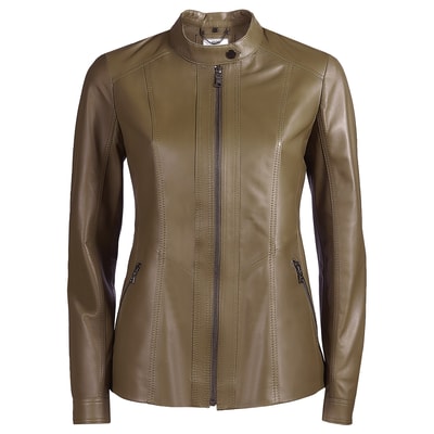 Yeşil Fianna Kadın Deri Mont