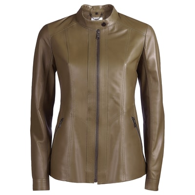 Yeşil Fianna Kadın Deri Mont