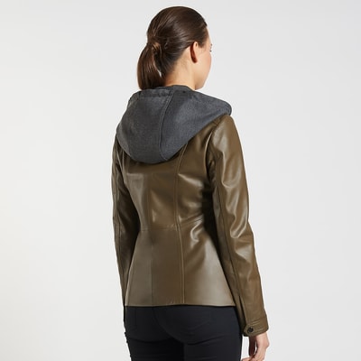 Yeşil Fianna Kadın Deri Mont