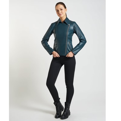 Yeşil Norma Kadın Deri Ceket