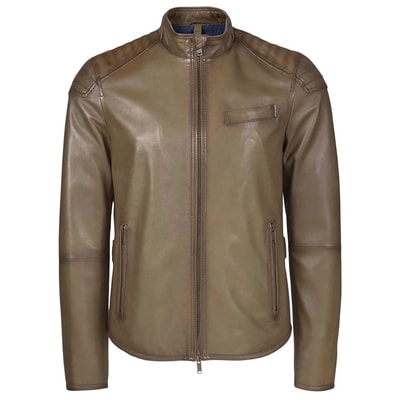 Yeşil Shawn Erkek Deri Mont