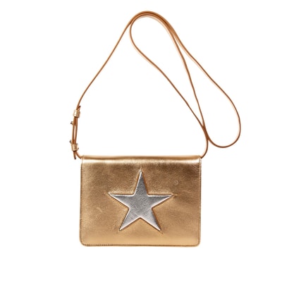Yıldızlı Kadın Deri Omuz Askılı Çanta