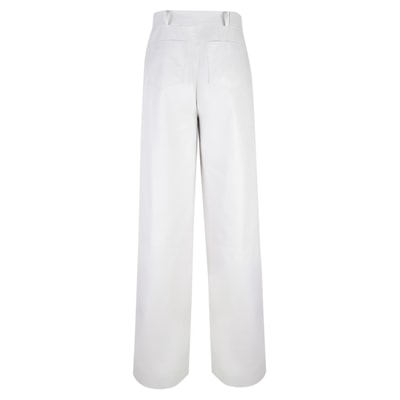 Zelinda Beyaz Kadın Deri Pantolon