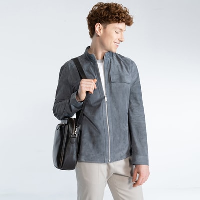 Zelmira Erkek Perfore Süet Deri Ceket