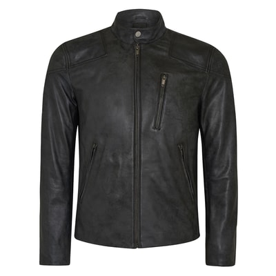 Zenon Lacivert Erkek Vintage Deri Ceket