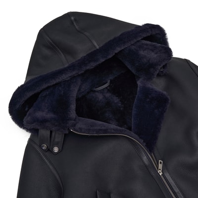 Zoe Lacivert Kadın Kürk Mont