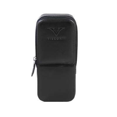 Visconti Black Leather Pen Holder 3 Places