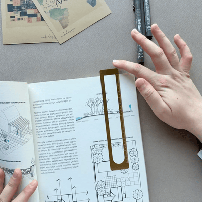 Euk Design Pirinç Kitap Ayracı Cetvel