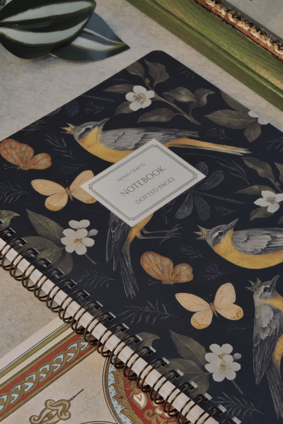 Nova Crafts Çalıkuşu yaldızlı spiralli noktalı defter