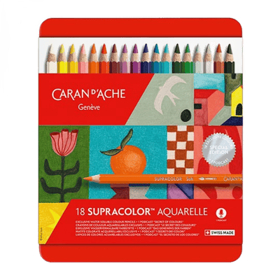 Caran d'Ache Supracolor Metal Kutulu 18 renk boya kalemi