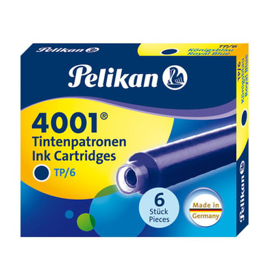 Pelikan 4001 kısa dolma kalem kartuşu mavi