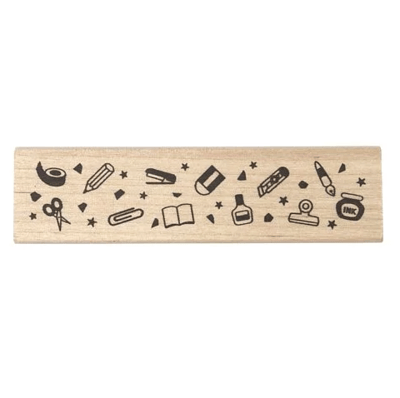 Kodomo no Kao Notebook Club Wooden Stamp 0403-001 Uzun Ahşap Damga